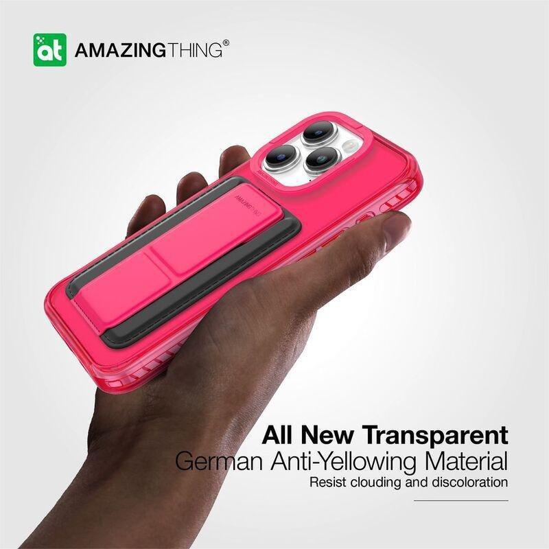 Amazing Thing Titan Pro Neon Mag Wallet Drop Proof Case For iPhone 15 Pro Max 6.7-Inch - New Pink, , medium