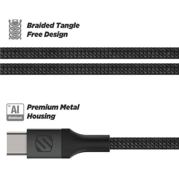 SCOSCHE - Scosche StrikeLine Premium Bundle Braided USB-C to Lightning Charge & Sync Cable - Black (1.2m)