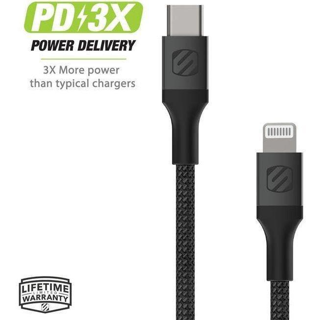 Scosche StrikeLine Premium Bundle Braided USB-C to Lightning Charge & Sync Cable - Black (1.2m), , large image number 3
