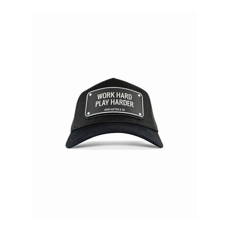 John Hatter & Co Work Hard Trucker Unisex Cap Black One Size, , large image number 1