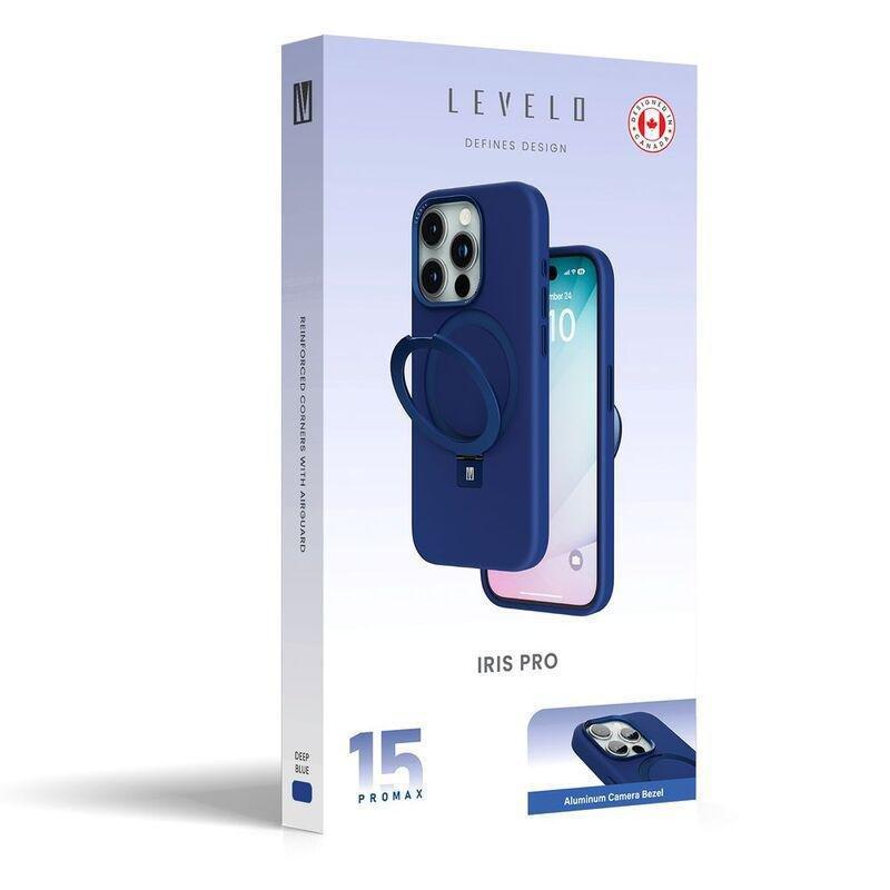 Levelo Iris Pro Liquide Silicone Case For iPhone 15 Pro Max - Deep Blue, , large image number 3