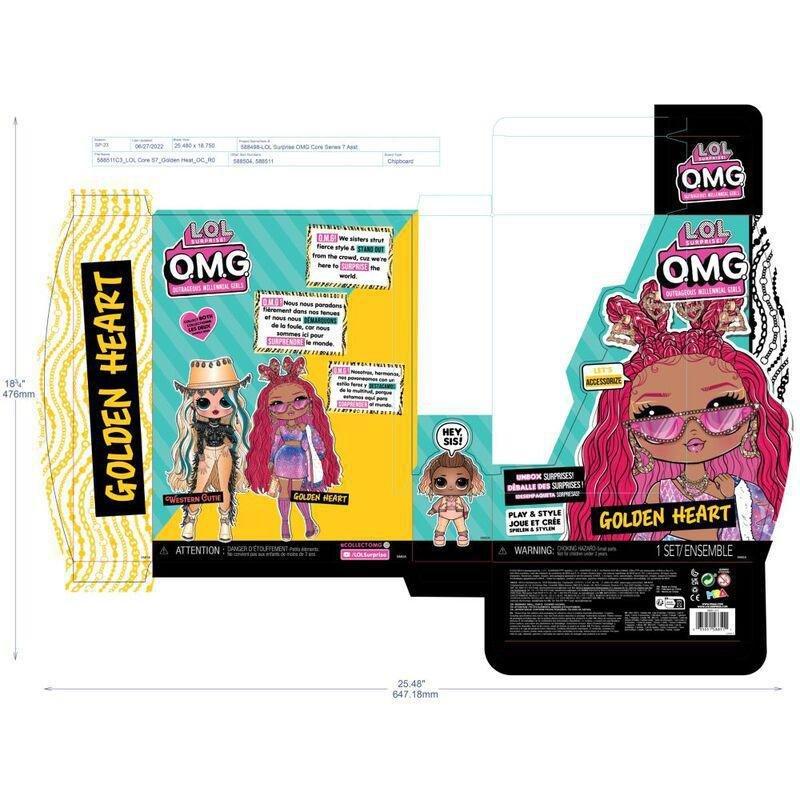 L.O.L. Surprise Outrageous Millenial Girls Golden Heart Fashion Doll, , large image number 6