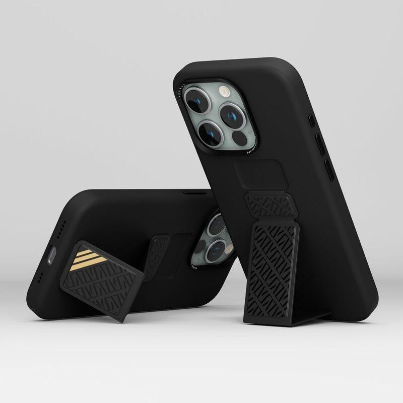 Levelo Morphix Silicone Case With Leather Grip For iPhone 15 Pro - Black, , large image number 1