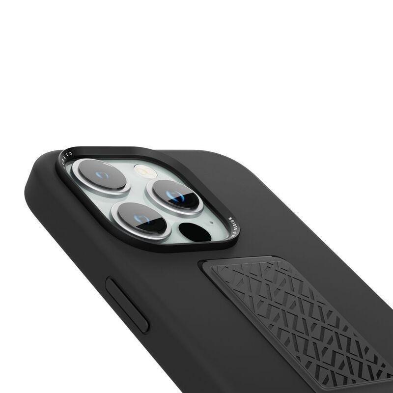 Levelo Morphix Silicone Case With Leather Grip For iPhone 15 Pro - Black, , large image number 2