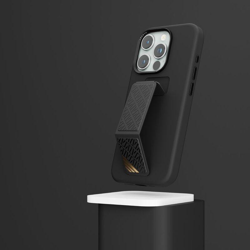 Levelo Morphix Silicone Case With Leather Grip For iPhone 15 Pro - Black, , large image number 4