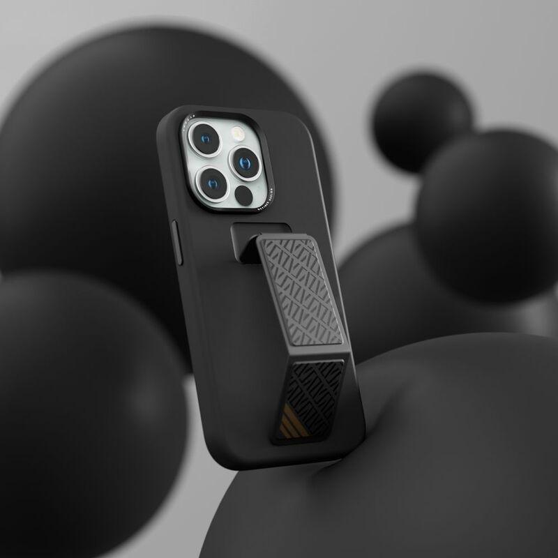 Levelo Morphix Silicone Case With Leather Grip For iPhone 15 Pro - Black, , large image number 5