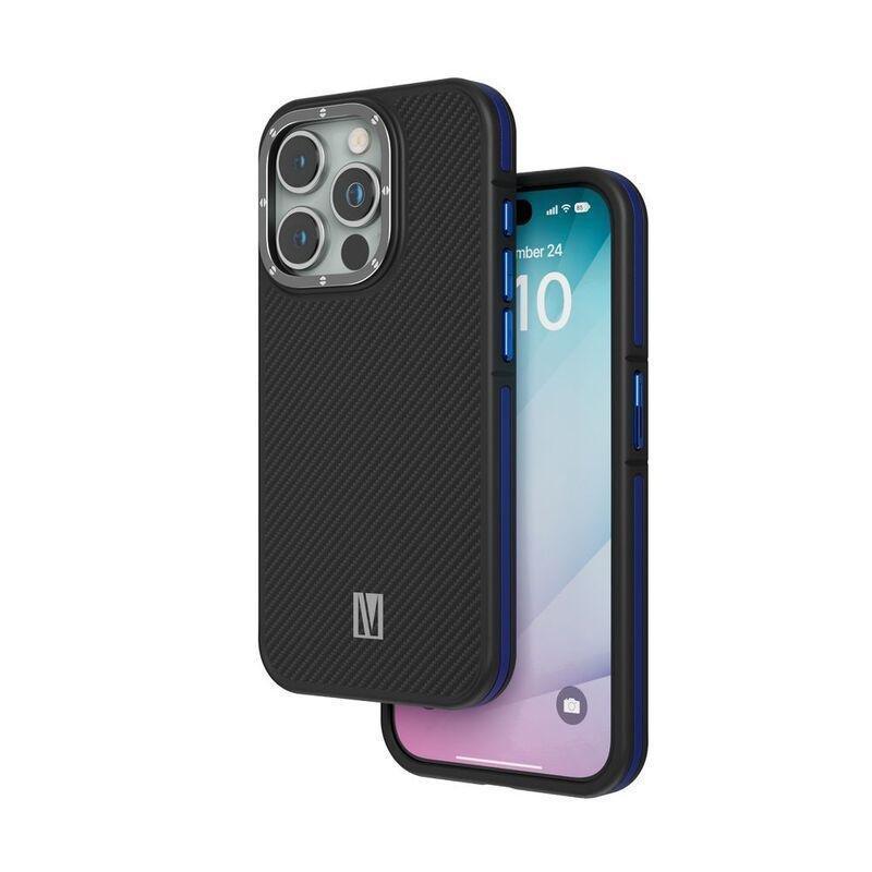Levelo Ox Carbon Case For iPhone 15 Pro - Blue, , medium