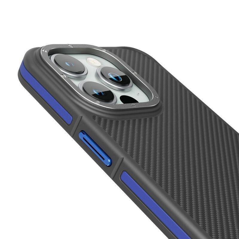 Levelo Ox Carbon Case For iPhone 15 Pro - Blue, , large image number 1