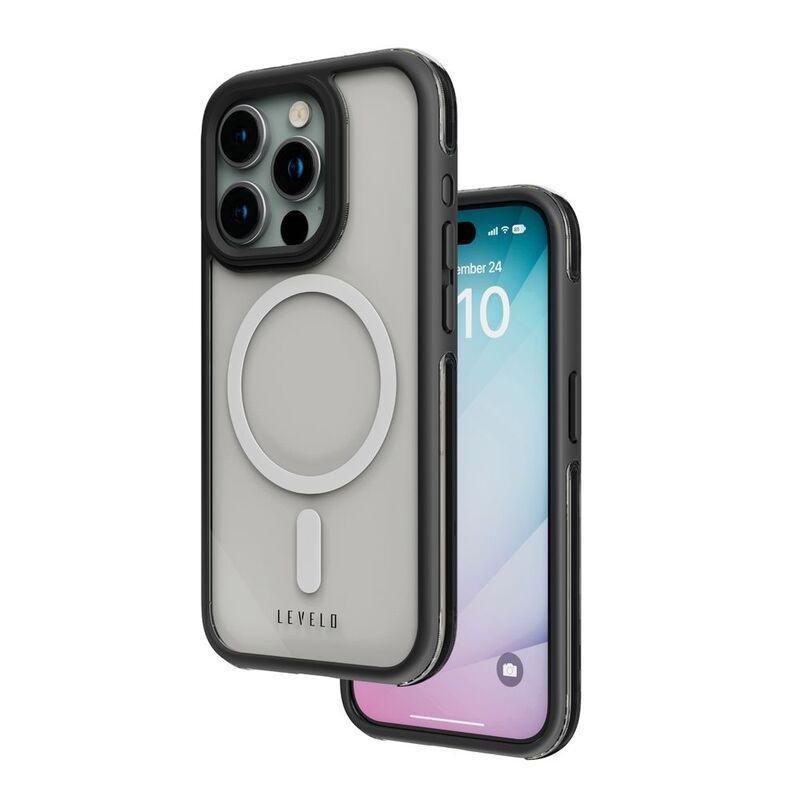 Levelo Nuru Case For iPhone 15 Pro Max - Black/Clear, , medium