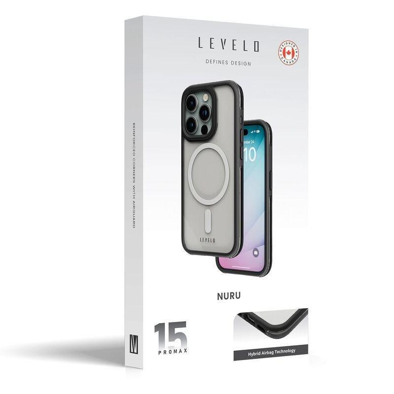 Levelo Nuru Case For iPhone 15 Pro Max - Black/Clear, , large image number 2