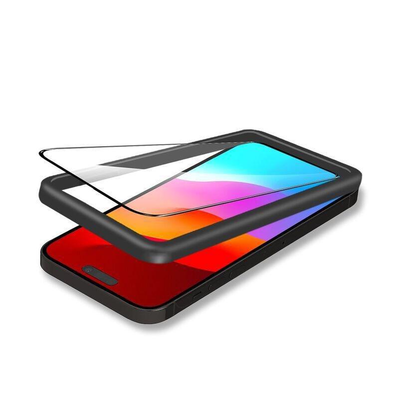 Baykron Screen Protector Double High Aluminium Tempered Glass 3D HD Edge To Edge Clear with Applicator For iPhone 15 Pro Max, , large image number 1