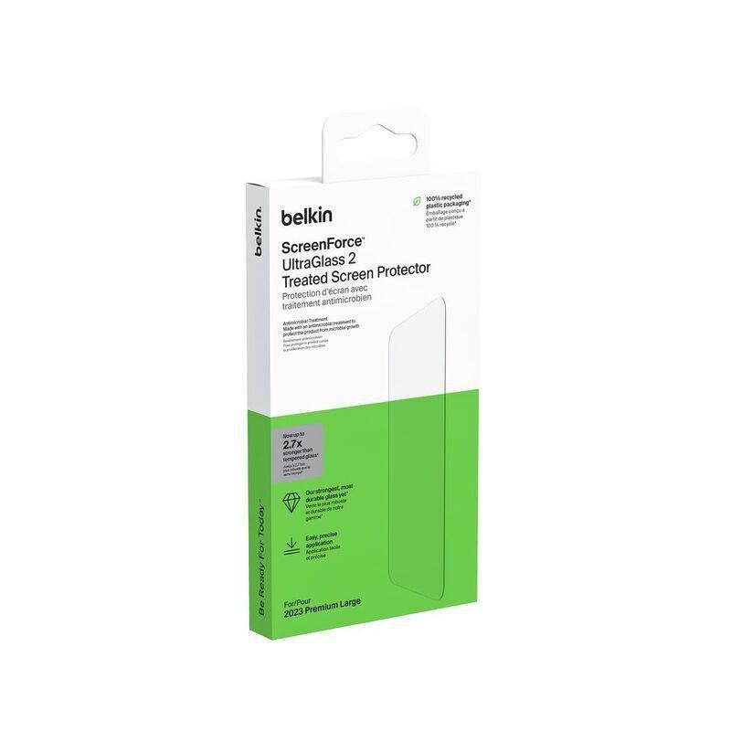 Belkin Ultraglass Antimicrobial Treated Screen Protector For iPhone 15 Pro Max OVR, , large image number 3