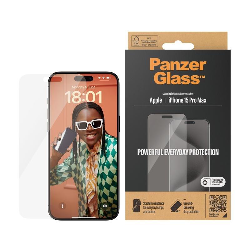PanzerGlass Screen Protector for iPhone 15 Pro Max - Classic Fit, , large image number 1