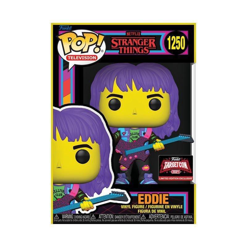 Funko Pop! Tv Stranger Things S4 Eddie with Guitar (Black Light) 3.75-Inch Vinyl Figure, , large image number 1