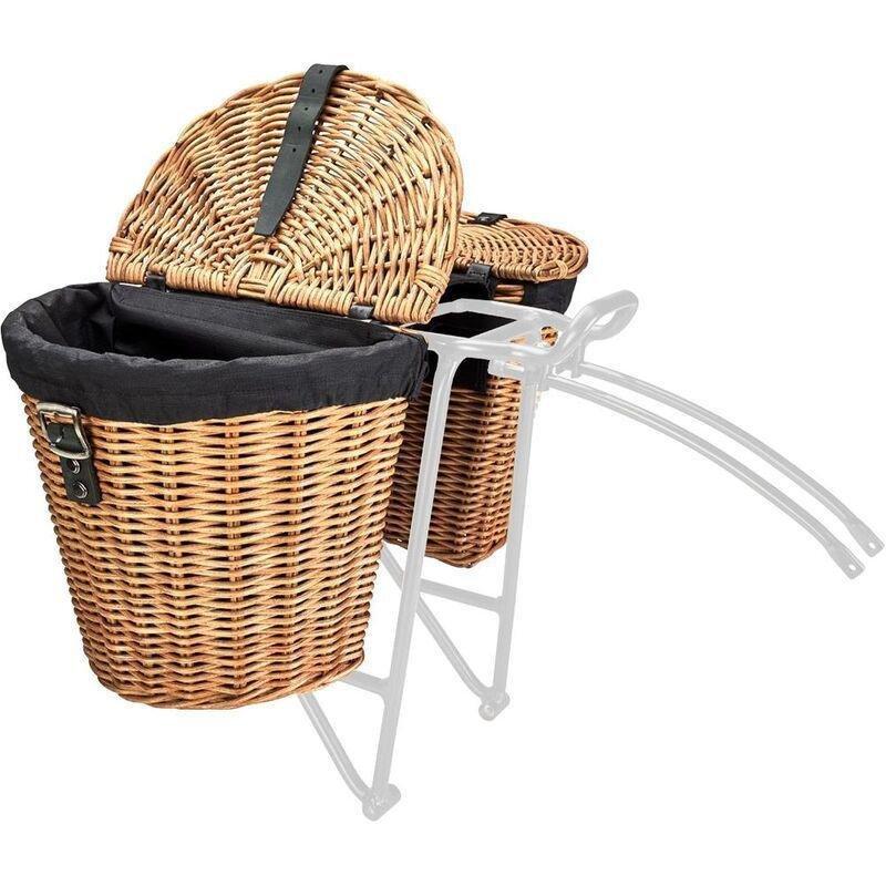 Electra Rattan Panniers With Liner Natural Rear, , large image number 1