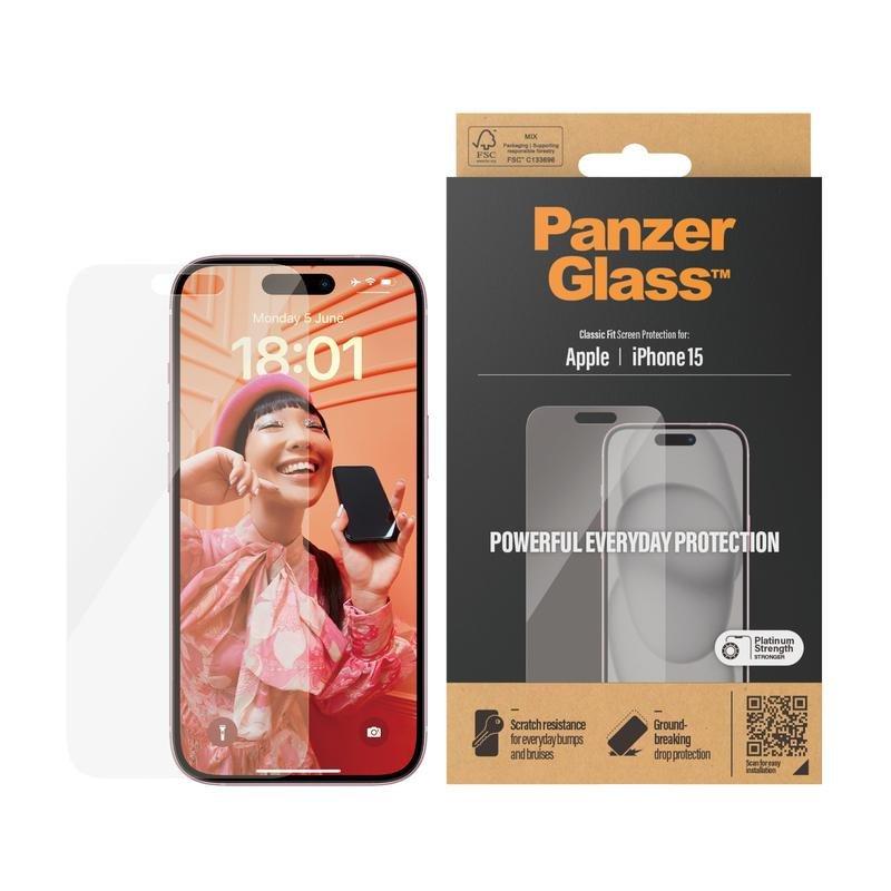 PanzerGlass Screen Protector for iPhone 15 - Classic Fit, , large image number 1