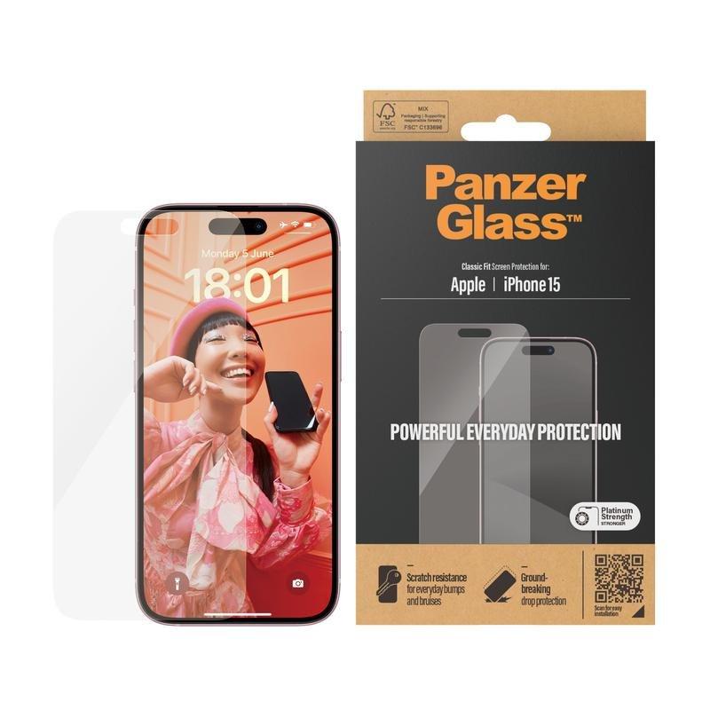PanzerGlass Screen Protector for iPhone 15 - Classic Fit, , large image number 2
