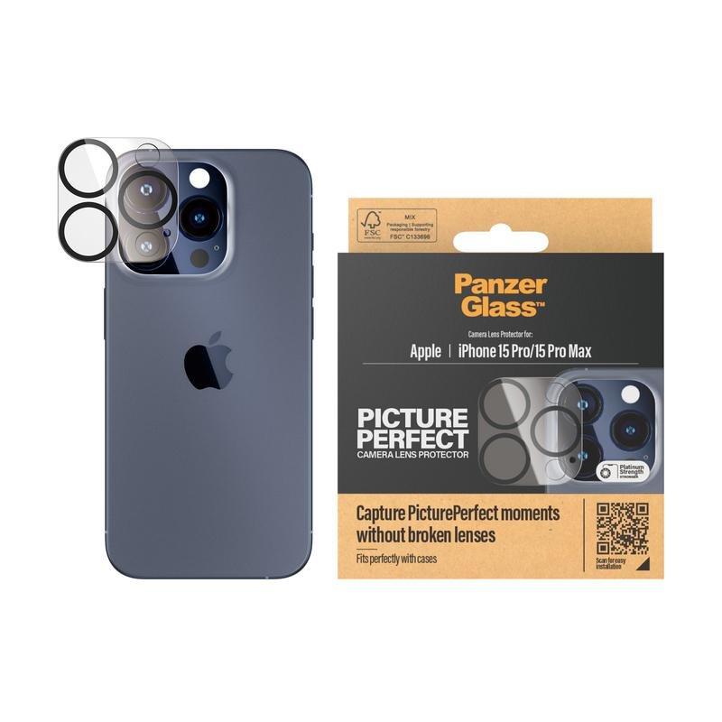 PanzerGlass Lens Screen Protector for iPhone 15 Pro / iPhone 15 Pro Max - Picture Perfect Plate Camera Lens, , large image number 1