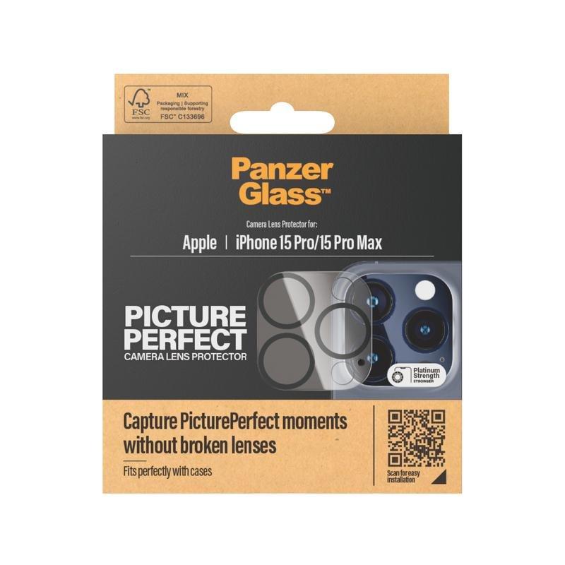 PanzerGlass Lens Screen Protector for iPhone 15 Pro / iPhone 15 Pro Max - Picture Perfect Plate Camera Lens, , large image number 2