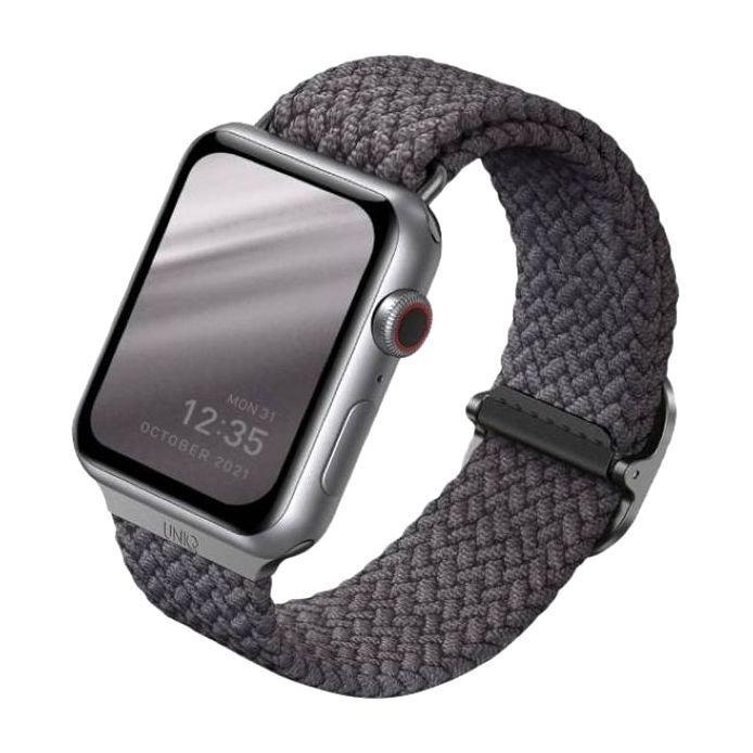 UNIQ Aspen Adjustable Braided Apple Watch Strap 42mm/44mm Grey, , medium