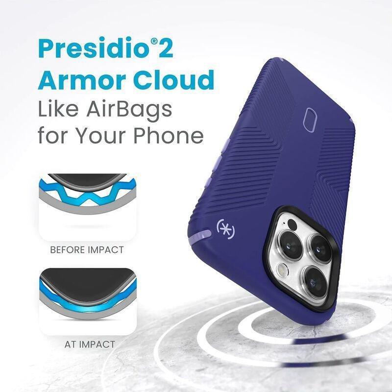 Speck Presidio2 Grip Magsafe with Clicklock iPhone 15 Pro Max Case - Future Blue/Purple Ink, , large image number 5