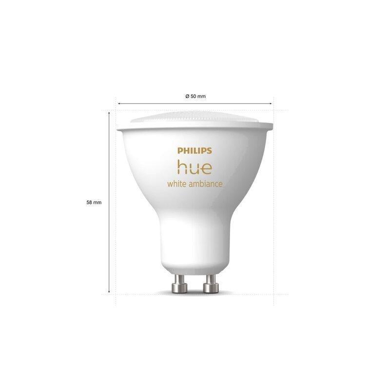 Philips Hue White Ambiance Smart Light Bulb (GU10 Spot) (Pack of 2), , large image number 1
