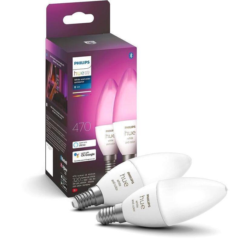 Philips Hue White And Colour Ambiance B39 E14 - 470 Lumens (5.3W) (Pack of 2), , medium