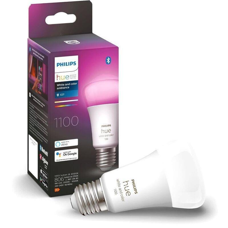 Philips Hue White And Colour Ambiance Smart Light E27 Bulb -1100 Lumen (9W-75W), , medium