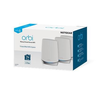 Netgear Orbi Tri-Band Wifi 6 Mesh System 4.2GBps Router + 2 Satellites, , large image number 2