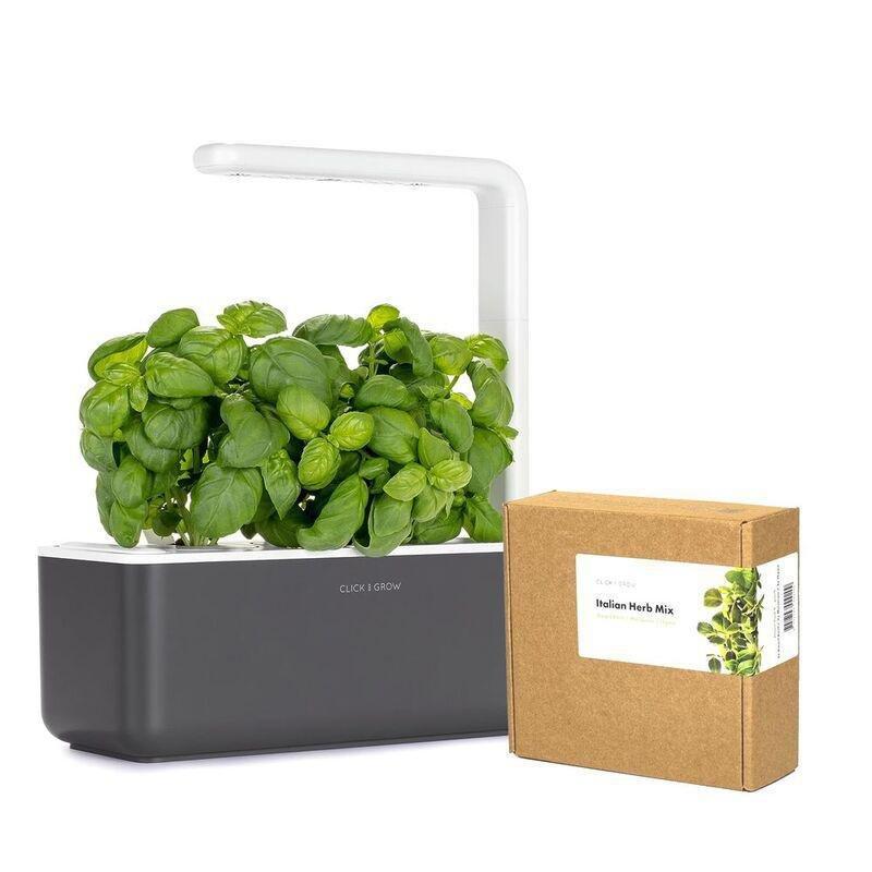Click & Grow Indoor Smart Garden 3 - Grey & Italian Herb Mix Plant Pods (Pack of 9), , large image number 0