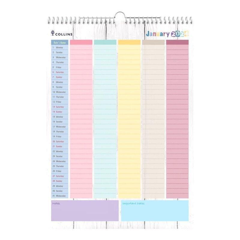 Collins Debden Brighton Calendar Year 2024 Brighton 2024 Family Wall Calendar, , large image number 1