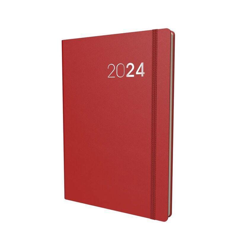 Collins Debden Legacy Calendar Year 2024 A5 Day-To-Page Diary (With Appointments) - Red, , medium