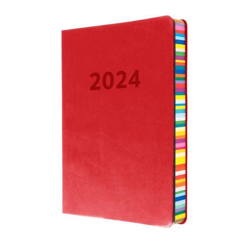 Collins Debden Edge Calendar Year 2024 A5 Day-To-Page Planner (With Appointments) - Red, , medium