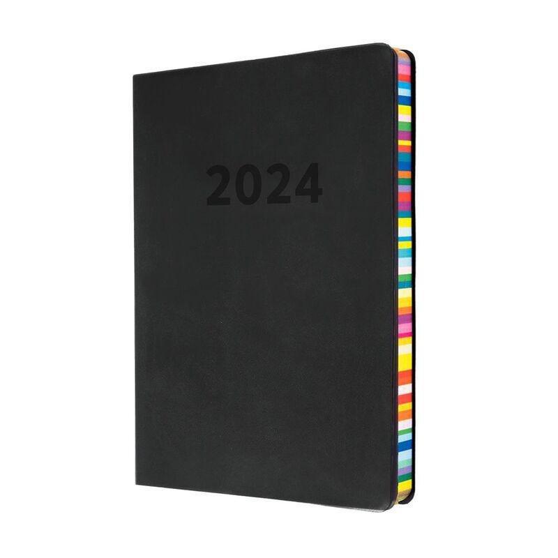 Collins Debden Edge Calendar Year 2024 A5 Week-To-View Planner - Charcoal, , large image number 0