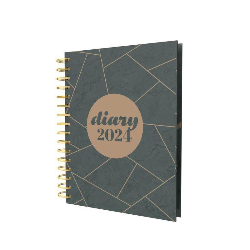 Collins Debden Scandi Calendar Year 2024 A5 Week-To-View Journal - New Geo Green, , medium