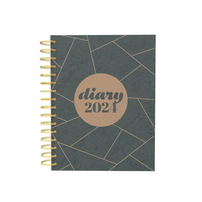 Collins Debden Scandi Calendar Year 2024 A5 Week-To-View Journal - New Geo Green, , large image number 1