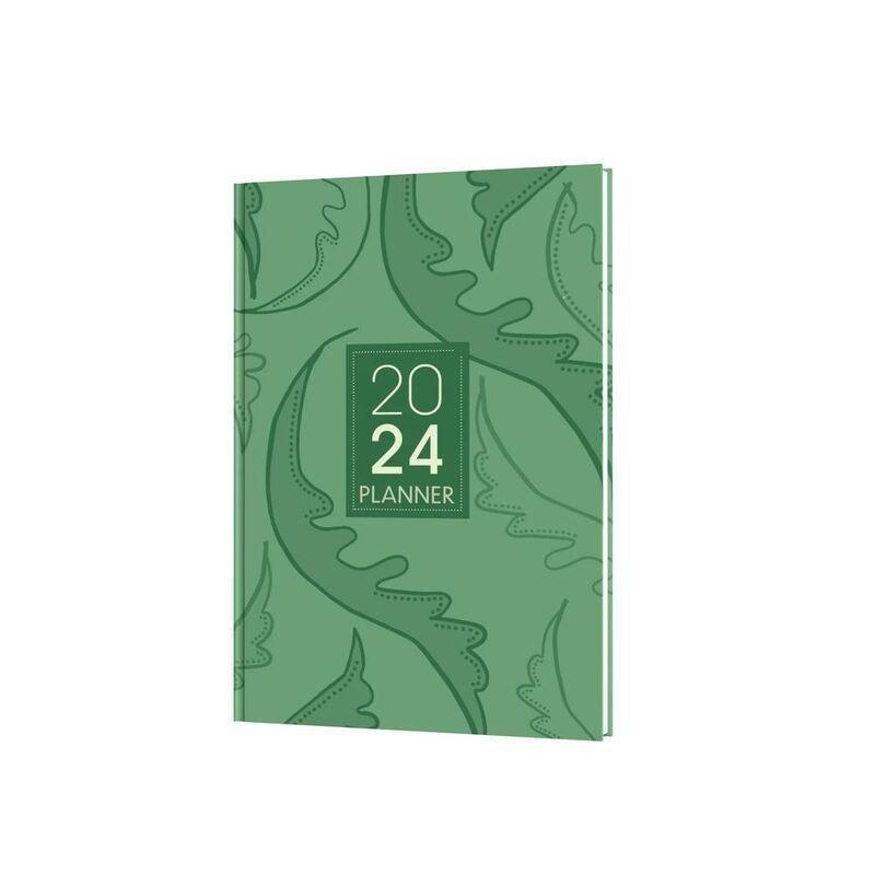 Collins Debden Viridian Calendar Year 2024 A5 Week-To-View Diary - Green Leaf, , medium