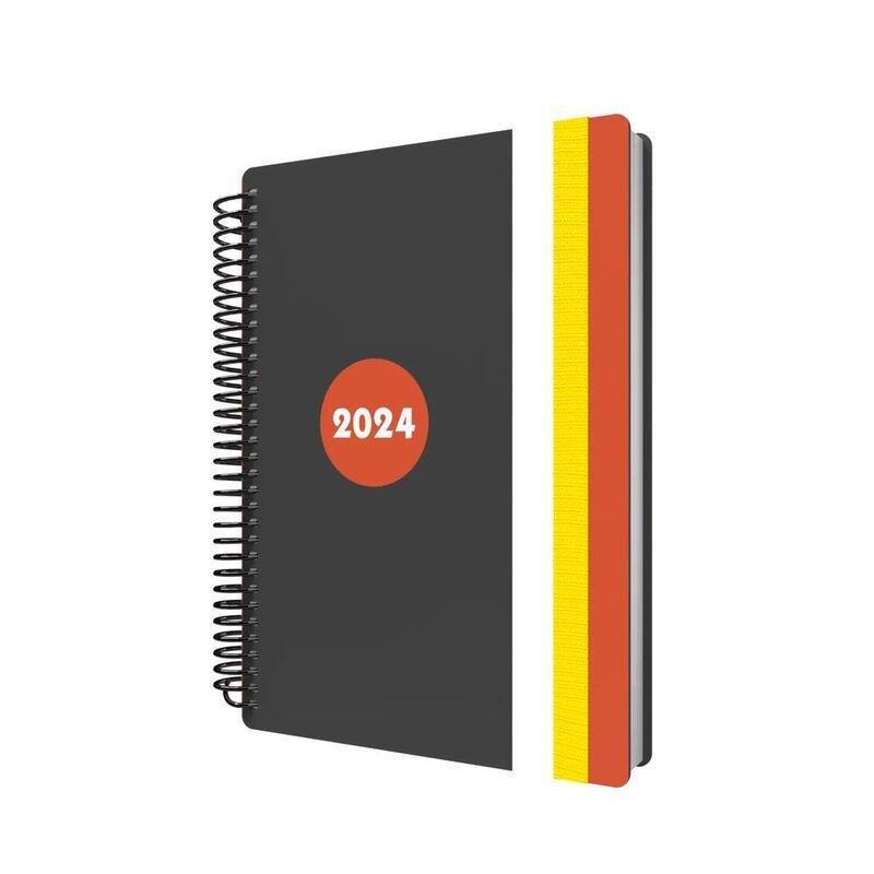 Collins Debden Delta Calendar Year 2024 A5 Day-To-Page Diary (With Appointments) - Orange, , large image number 0
