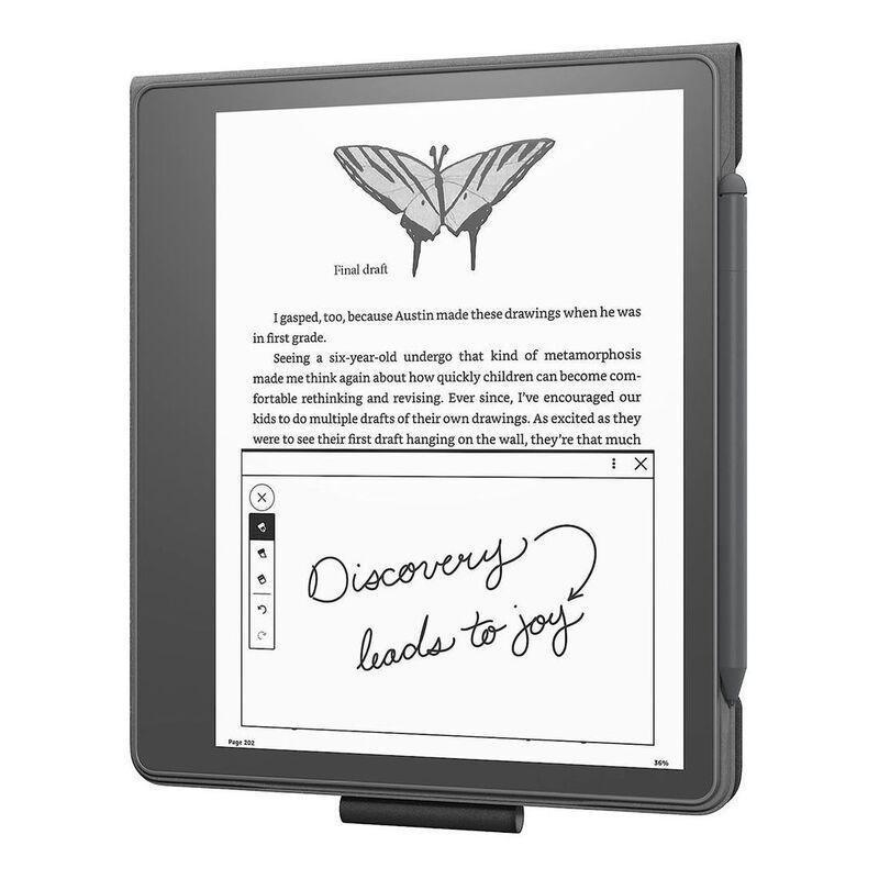 Amazon Kindle Scribe E-Reader 10.2-Inch Display with Basic Pen 16GB - Grey + Leather Folio Cover with Magnetic Attach - Black, , large image number 4
