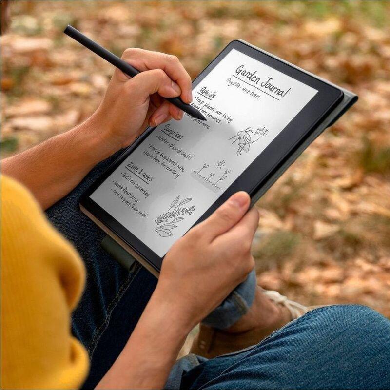 Amazon Kindle Scribe E-Reader 10.2-Inch Display with Basic Pen 16GB - Grey + Leather Folio Cover with Magnetic Attach - Black, , large image number 6