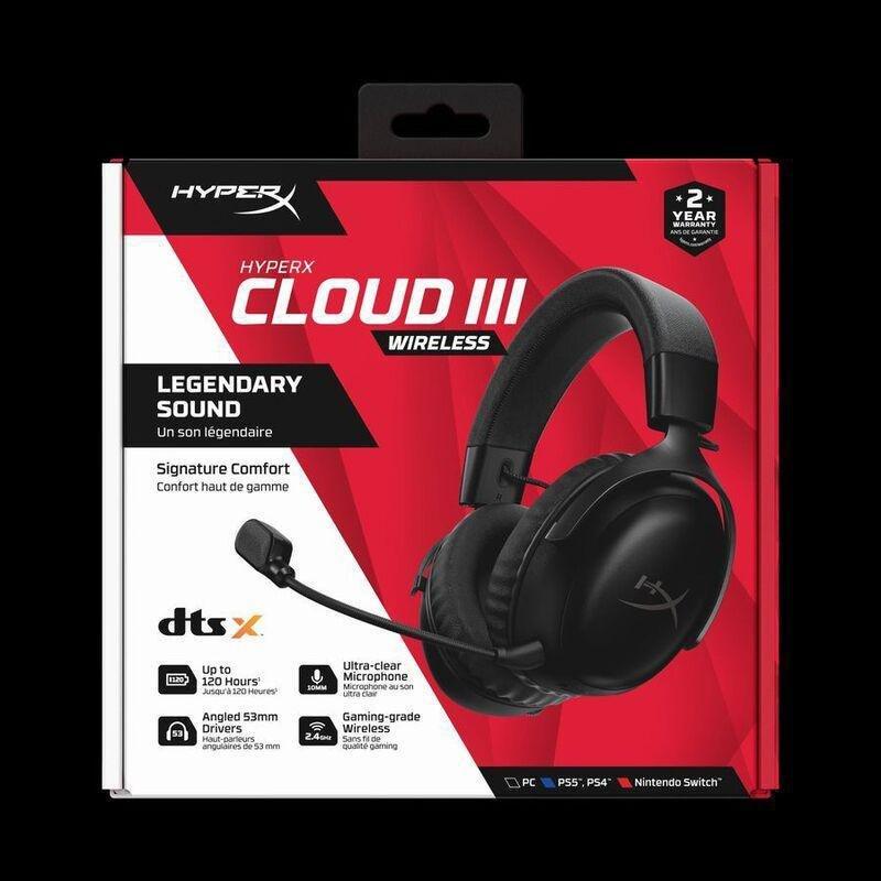 HyperX Cloud III Wireless Ove-Ear Gaming Headset With Microphone - Black, , large image number 4