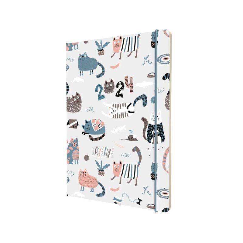 Collins Debden Maru Calendar Year 2024 A6 Week-To-View Cut Flush Diary - Cats, , medium