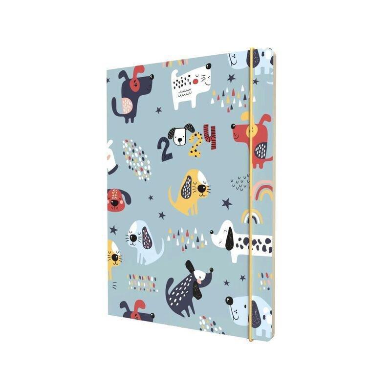 Collins Debden Maru Calendar Year 2024 A6 Week-To-View Cut Flush Diary - Dogs, , medium