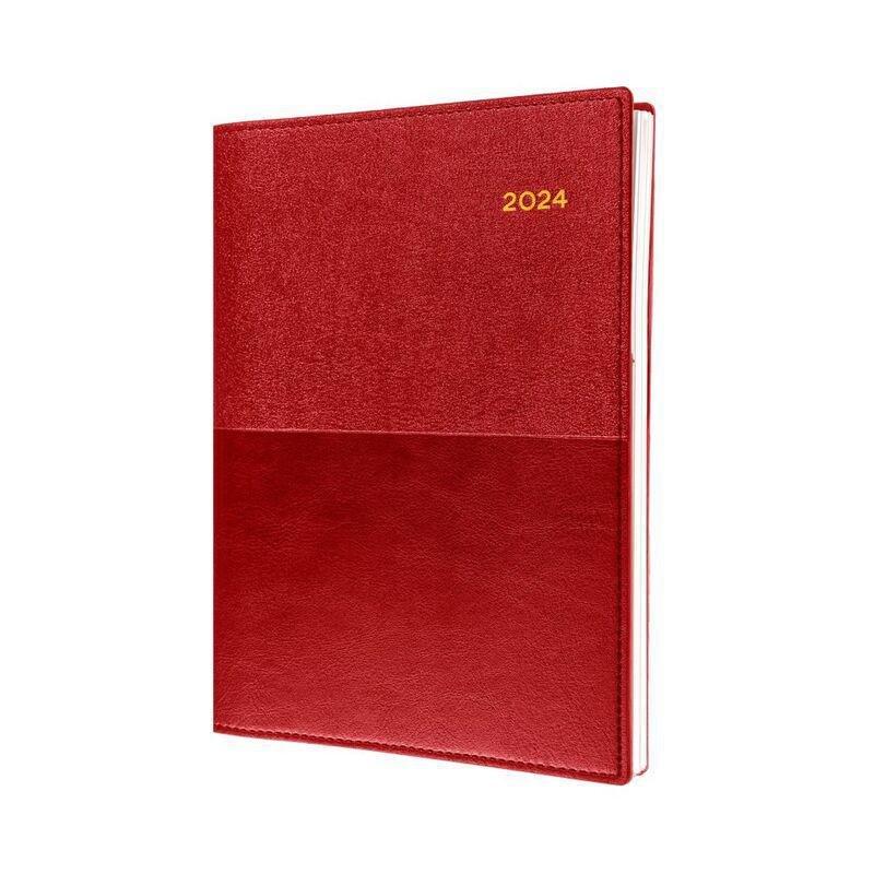 Collins Debden Valour Calendar Year 2024 A5 Day-To-Page Diary (With Appointments) - Red, , large image number 0