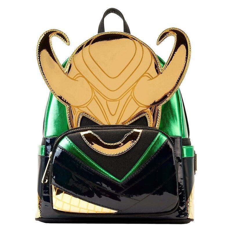 Loungefly! Leather Marvel Shine Loki Mini Backpack, , large image number 0