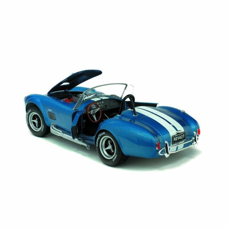 Solido AC Cobra 427 MK2 1965 1.18 Metallic Blue With White Stripes Diecast Model Car, , large image number 1