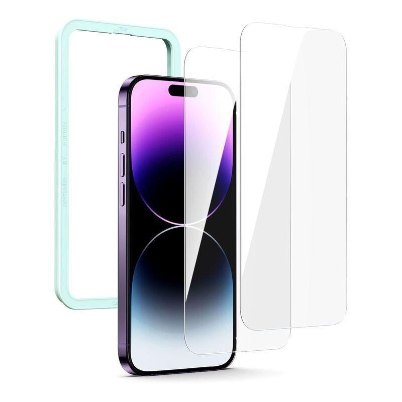 UGreen Full Coverage HD Screen Protector with Installation Frame for iPhone 14 Pro (Pack of 2), , large image number 0