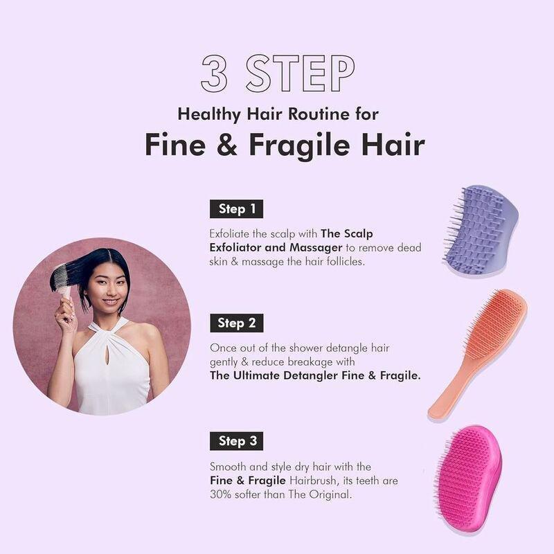 Tangle Teezer Original Fine & Fragile Detangler Hair Brush - Berry Bright Purple, , large image number 4