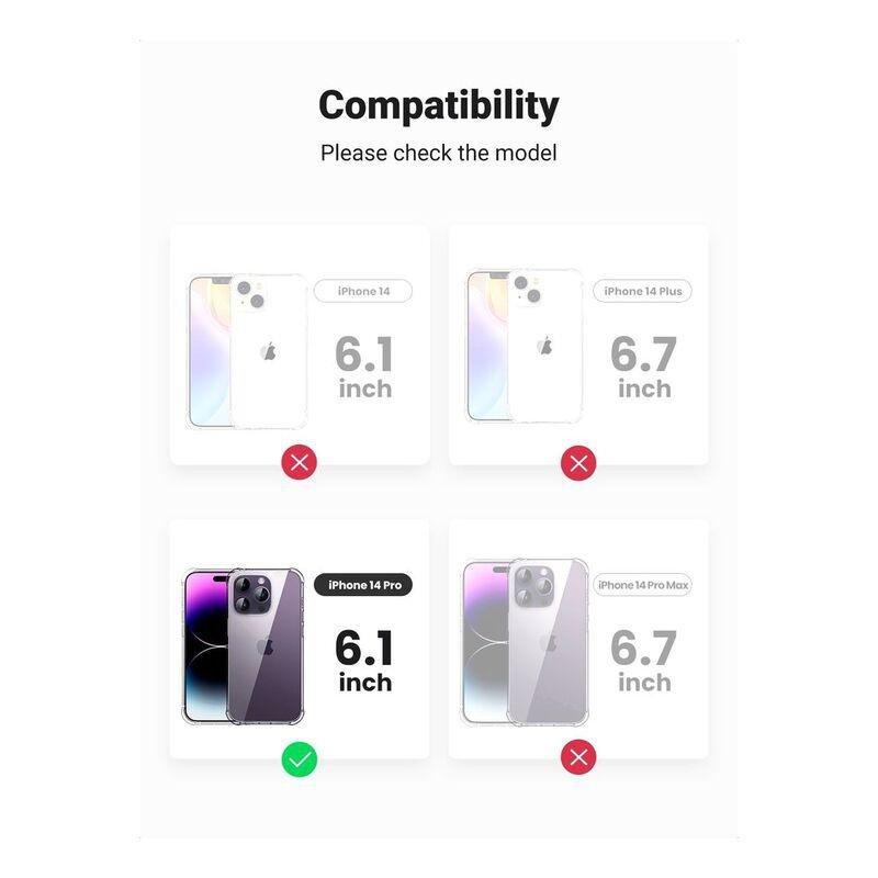 UGreen Bright Cushion Protective Clear Case for iPhone 14 Pro, , large image number 3