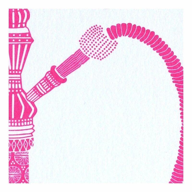 Little Majlis Shisha Pink On White A6 Postcard, , large image number 0